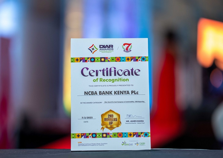 NCBA Bank Recognized for Sustainability Efforts at DIAR 2024